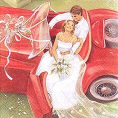 2782 - Brudepar og brudebil