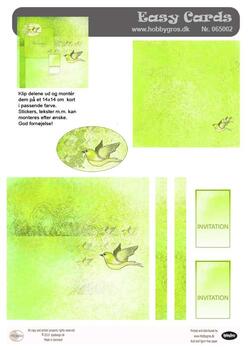 065002 Easy Card Invitation - Green with bird
