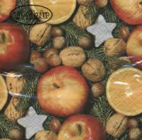 4488 - Æbler og nødder samt appelsiner - Kaffeserviet