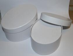 Oval Boxes - Set of 3. - WHITE