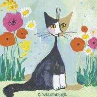 5321 - Künstlerische Katze und Blumen