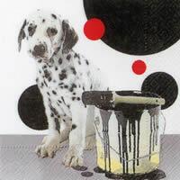 3414 - Hund og malerspand - prikker