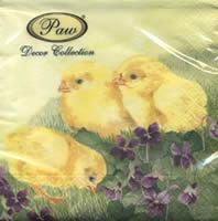 4190 - Chickens and purple flowers