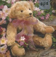 4755 - Teddy bear and flowers