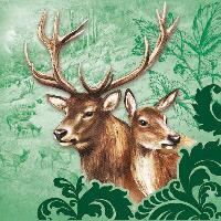 4805 - Deer couple - Green