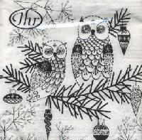 4993 - Owl's ornament - black/white