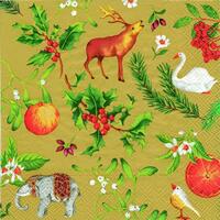 3904 - Christmas finery - Gold background