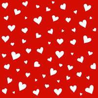 3879 - White hearts on red background
