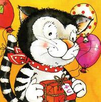 2620 - Funny cat and balloons