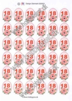 020523 18 års - Rød - Bordkort