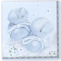 4516 - Blue babyshoes and small flowers