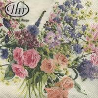 4716 - Bouquet of flowers - Cream - Coffee napkin