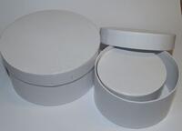 Round Boxes - Set of 3. - WHITE
