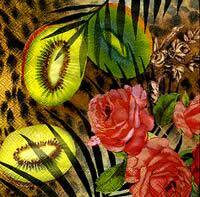 3474 - Kiwi og roser på tigerskind